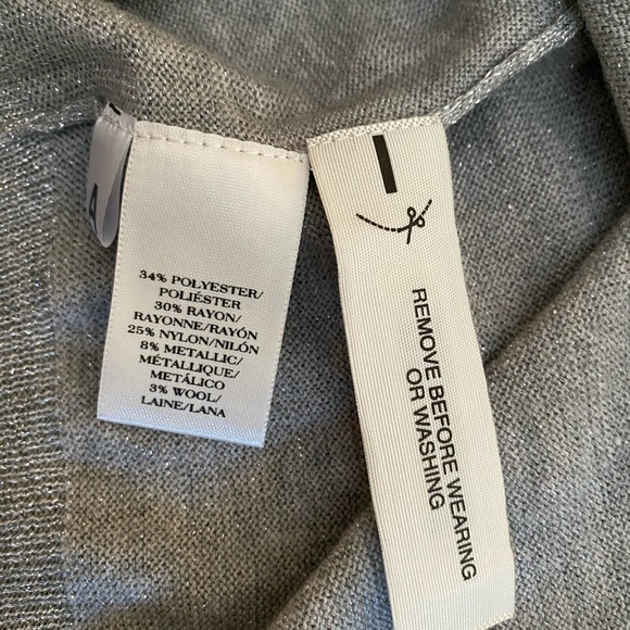 ANN TAYLOR Sleeveless Blouse Women's Draped cowl Neck, silver - Picture 9 of 11